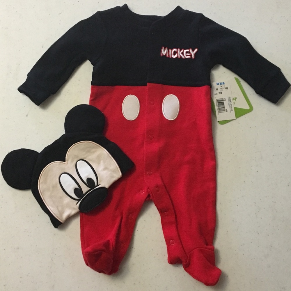 Mickey Mouse newborn onesie and hat